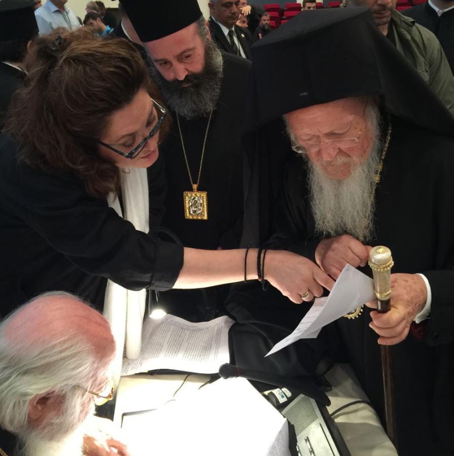 Elizabeth Prodromou advising patriarchs